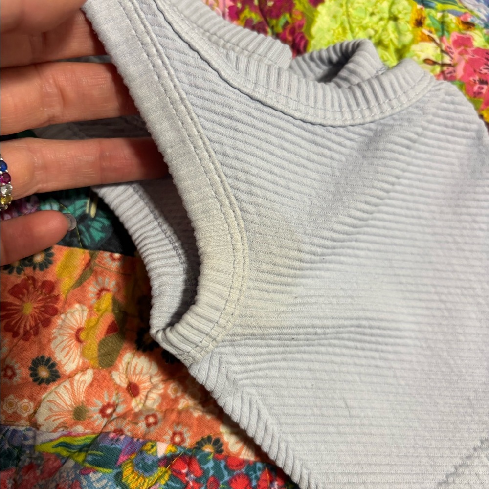 Women's Ribbed Tank Top - Light Blue - Picture 2 of 2